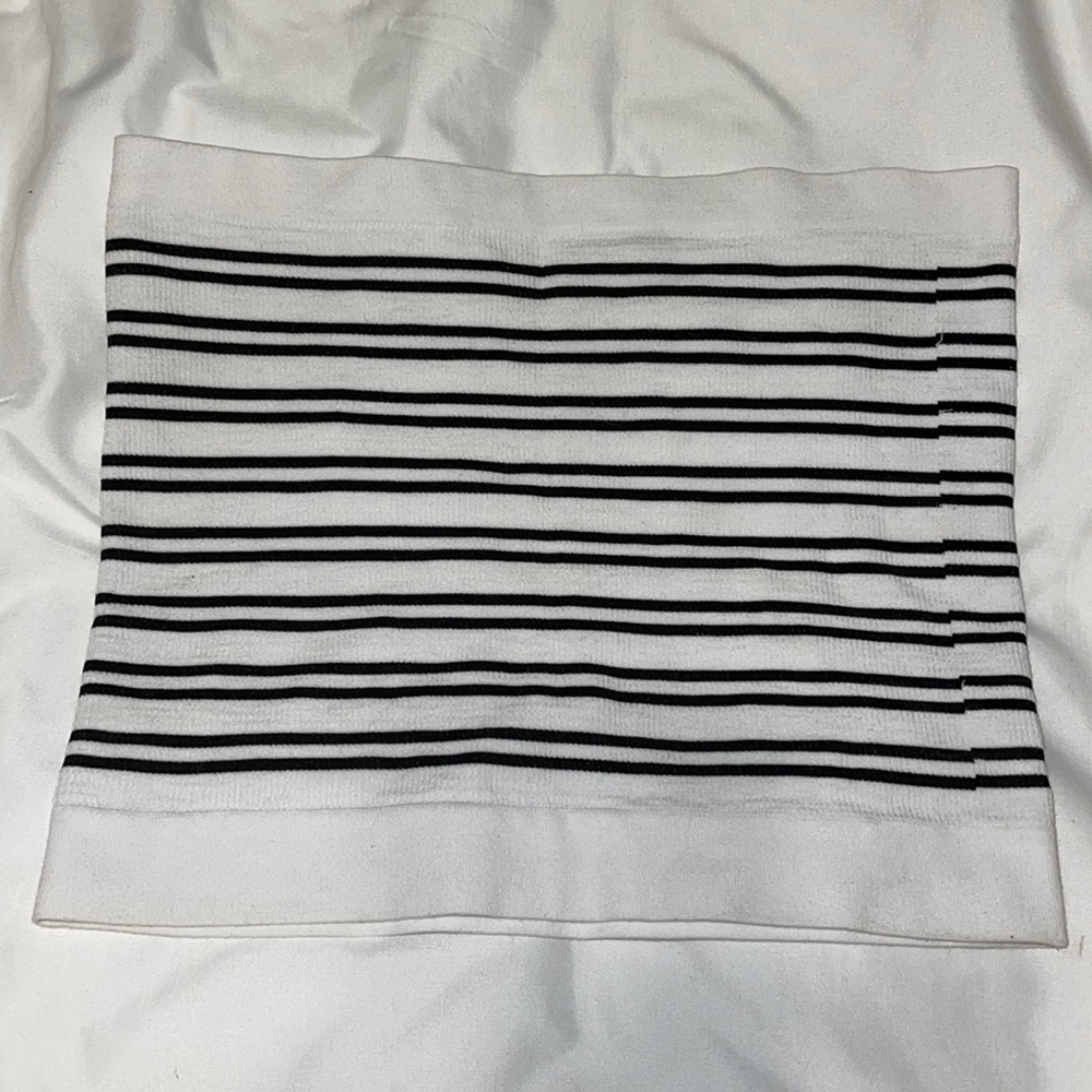 Striped bandeau crop top